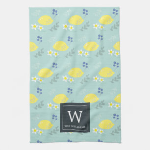 Bloemen Citroen Patroon Mint Groene Keuken Handdoe Theedoek