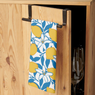 Bloemen Citroen Schets Hand getekend - Keuken Hand Theedoek