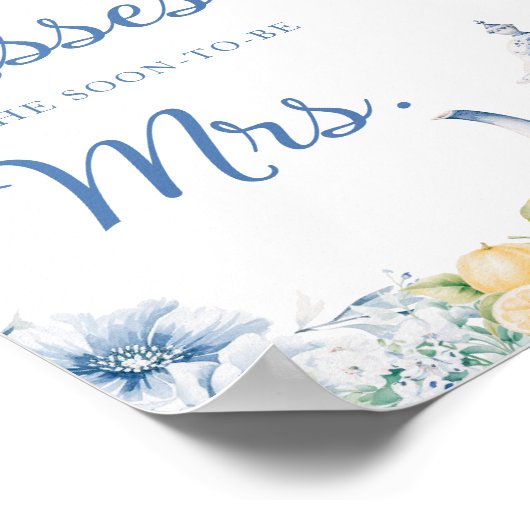 Bloemen & Citroenen Hoeveel Kusjes Bruidsdouche Sp Poster (Hoek)