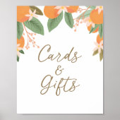 Bloemen Citrus Kaarten en geschenken teken Poster (Voorkant)
