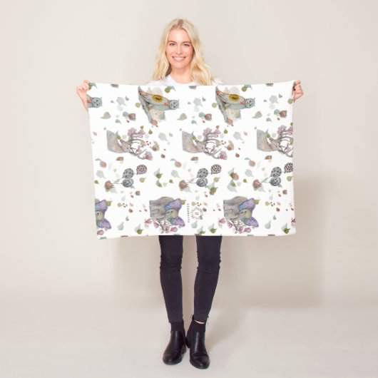 Bloemen Cloak Uil Fleece Baby deken (In situ)
