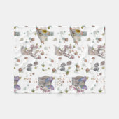 Bloemen Cloak Uil Fleece Baby deken (Voorkant (Horizontaal))