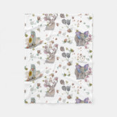 Bloemen Cloak Uil Fleece Baby deken (Voorkant)
