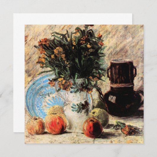 Bloemen, Coffeepot en Fruit door Vincent van Gogh (Voorkant / Achterkant)