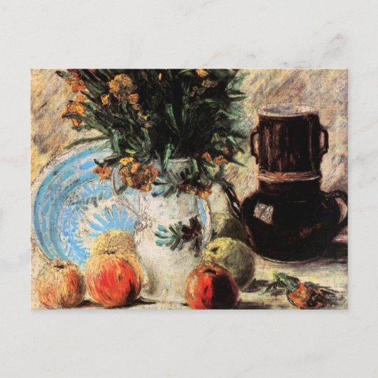Bloemen, Coffeepot en Fruit door Vincent van Gogh Briefkaart (Voorkant)