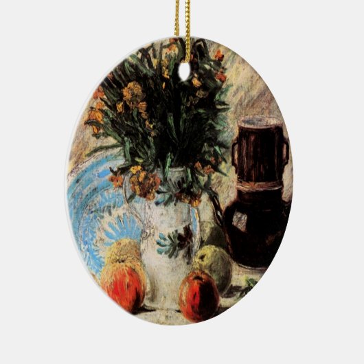 Bloemen, Coffeepot en Fruit door Vincent van Gogh Keramisch Ornament (Rechts)