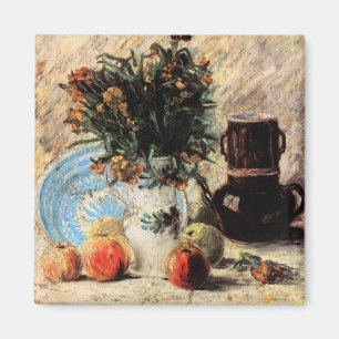 Bloemen, Coffeepot en Fruit door Vincent van Gogh Magneet