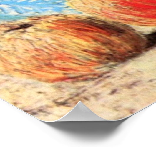 Bloemen, Coffeepot en Fruit door Vincent van Gogh Poster (Hoek)