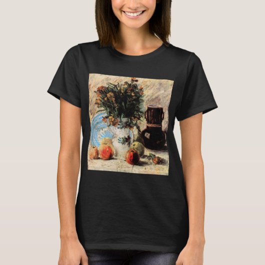 Bloemen, Coffeepot en Fruit door Vincent van Gogh T-shirt (Voorkant)