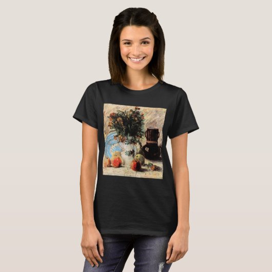 Bloemen, Coffeepot en Fruit door Vincent van Gogh T-shirt (Voorkant volledig)