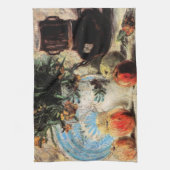 Bloemen, Coffeepot en Fruit door Vincent van Gogh Theedoek (Verticaal)