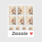 Bloemen  Collage 1 Sticker (Vel)