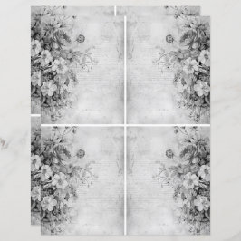 Bloemen  Collage 1b 1 van 4 Zwart-wit