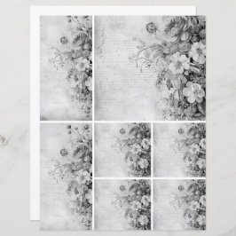 Bloemen  Collage 1b 2 van 4 Zwart-wit
