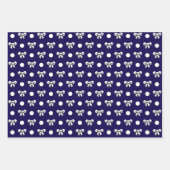 Bloemen collage in Cerulean Blauw en met Witte Sti Inpakpapier Vel (Voorkant)