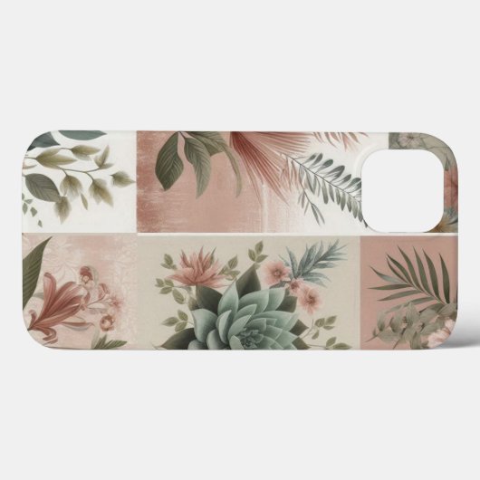 Bloemen Collage Iphone Case (Achterkant (horizontaal))