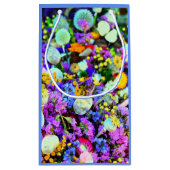 Bloemen collage kleurrijk klein cadeauzakje (Achterkant)