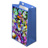 Bloemen collage kleurrijk klein cadeauzakje (Voorkant Gekanteld)