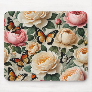  Bloemen Collage Met Vlinders En Rozen Muismat