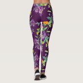 Bloemen collage, naadloos patroon, abstract digita leggings (Achterkant)