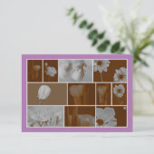 Bloemen Collage op Lavendel Wenskaart (Staand voorkant)