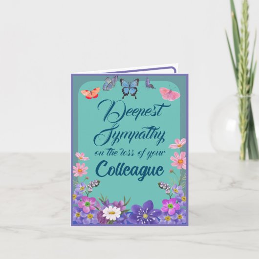 Bloemen condoleance bericht Kaart verlies van coll (Voorkant)