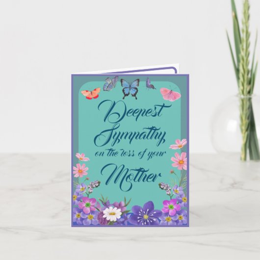 Bloemen condoleance bericht Kaart voor het verlies (Voorkant)