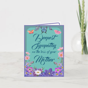 Bloemen condoleance bericht Kaart voor het verlies