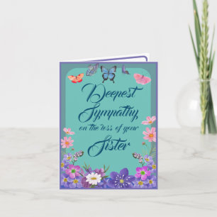 Bloemen condoleance bericht Kaart voor het verlies