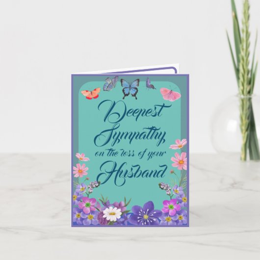 Bloemen condoleance bericht Kaart voor verlies van (Voorkant)