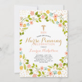 Bloemen + Confetti Nurse Pinning afstudeerfeest Kaart (Voorkant)