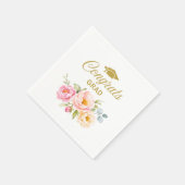 Bloemen Congrats Grad Servetten Roze Pioen Boho (Hoek)