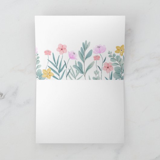 Bloemen Congratulatiekaart Kaart (Binnen)