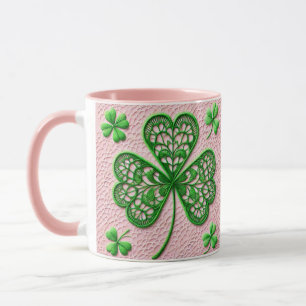 Bloemen coquette kant shamrock St Patrick's day Mok