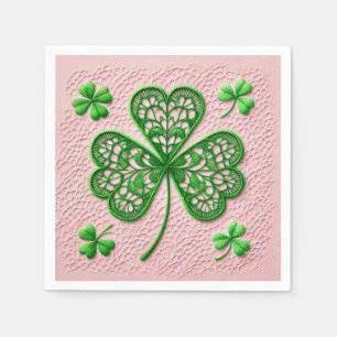 Bloemen coquette kant shamrock St Patrick's day Servet