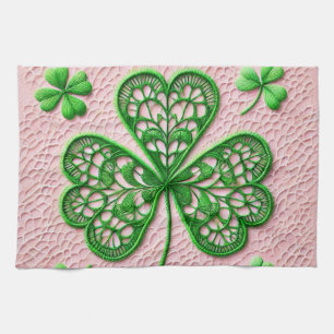 Bloemen coquette kant shamrock St Patrick's day Theedoek