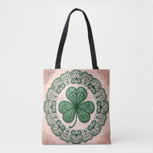 Bloemen coquette kant shamrock St Patrick's day Tote Bag