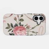 Bloemen Coquette Patroon Gedempte tonen iPhone 16 Hoesje (Achterkant horizontaal)