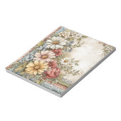  Bloemen Cottage Boerderij Stationery Notitieblok (Linkerzijde)