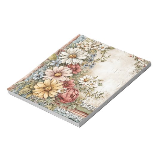 Bloemen Cottage Boerderij Stationery Notitieblok (Linkerzijde)