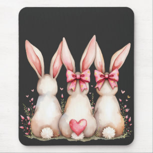 Bloemen Cottontail Bunny Coquette Bow Konijn Pasen Muismat
