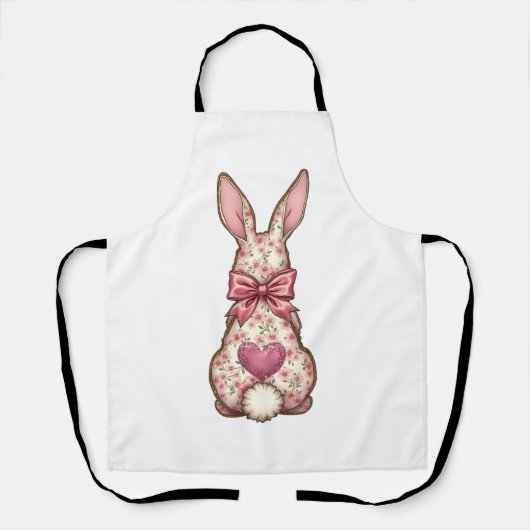 Bloemen Cottontail Bunny Coquette Bow Konijn Pasen Schort (Voorkant)