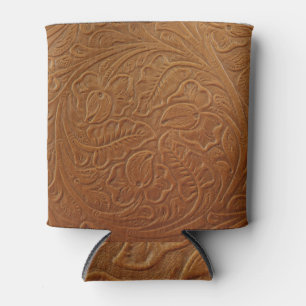 Bloemen cowboy western decor, bruin bruin leer. blikjeskoeler