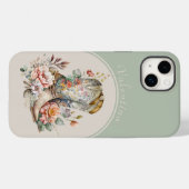 Bloemen Cowgirl Laarzen in Arch Green Gepersonalis Case-Mate iPhone Case (Achterkant (horizontaal))