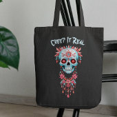 Bloemen Creepy Sugar Skull Funny Halloween Tote Bag
