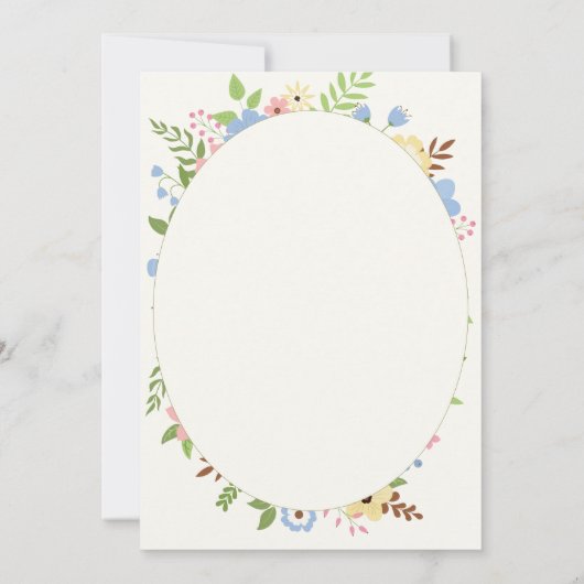 Bloemen Cross doop uitnodiging – Zachte pastel (Achterkant)