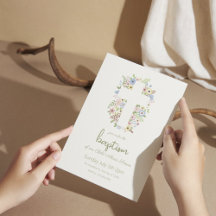 Bloemen Cross doop uitnodiging – Zachte pastel