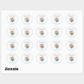 Bloemen Cross Pastel Waterverf Religieus Pasen Ronde Sticker (Vel)
