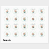 Bloemen Cross Pastel Waterverf Religieus Pasen Ronde Sticker (Vel)
