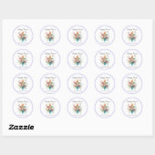 Bloemen Cross Pastel Waterverf Religieus Pasen Ronde Sticker (Vel)